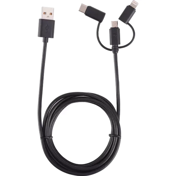 ISY IUC-3100 3-in-1 Kabel, Sync-und Ladekabel, 1,6 m, Schwarz