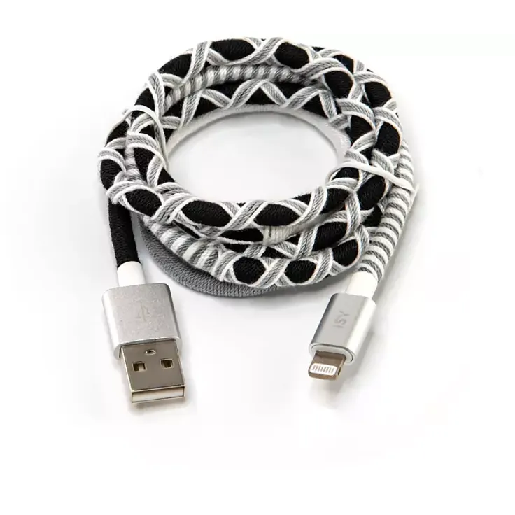 ISY IUC-4100-SB-L, Ladekabel, 1 m, Schwarz-Grau-Weiß