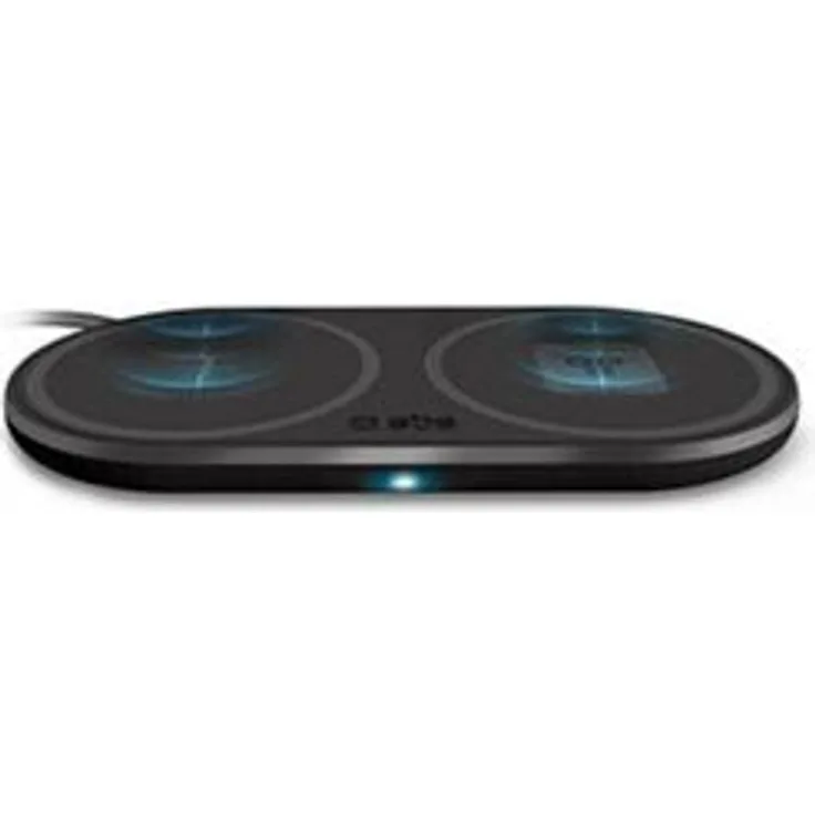 SBS Dual Wireless Charger 10W - induktive Ladestation für zwei Geräte, schwarz