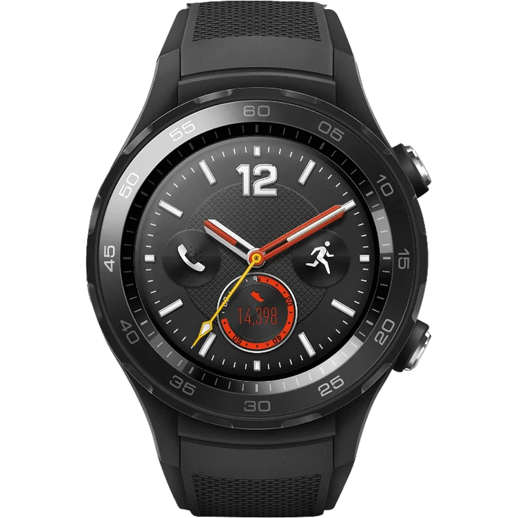 Huawei Watch 2 GPS + SIM-Slot Smartwatch Unisex, Einheitsgröße, Metallgehäuse, Carbon Black – Bild 1