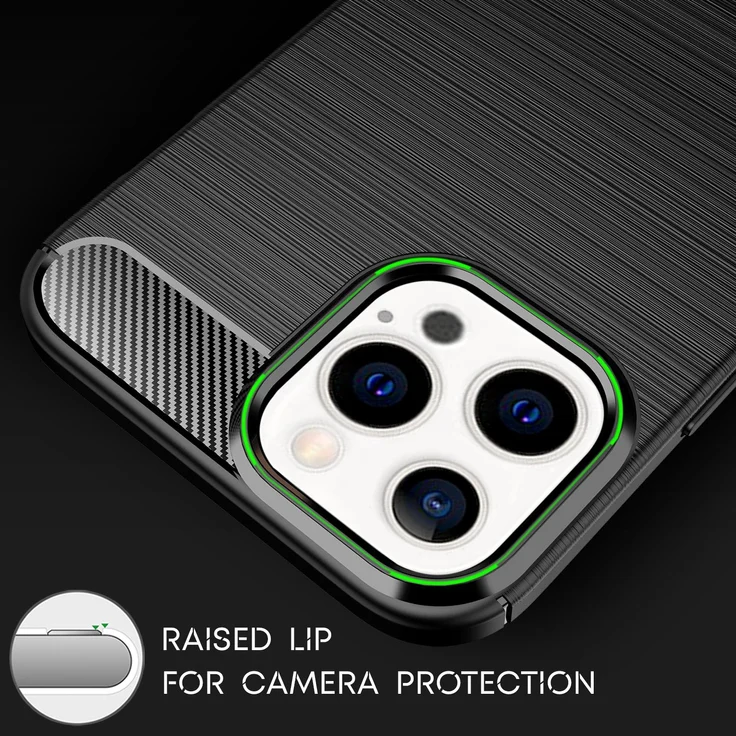 NALIA Carbon Look Case für Apple iPhone 13 Pro Max, Schwarz Silikon Cover Case Bumper – Bild 6