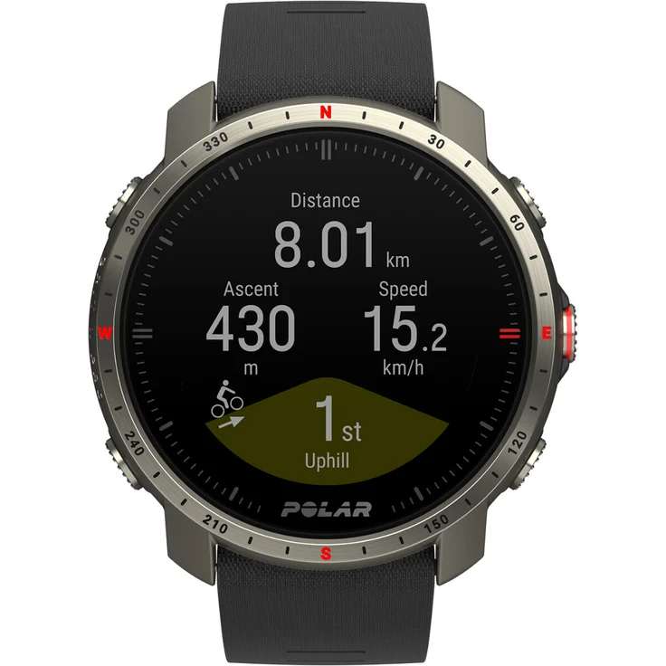 Polar Grit X Pro Smartwatch Unisex, 47mm, Titangehäuse, Lederarmband, Titan – Bild 2