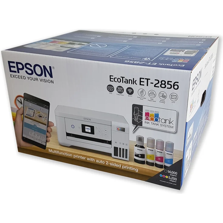 Epson EcoTank ET-2856 (3-in-1) Tintenstrahl, Druckgeschwindigkeit: 33 s/w, 15 Farbe, Auflösung: 5760 x 1440 (C11CJ63406) – Bild 13