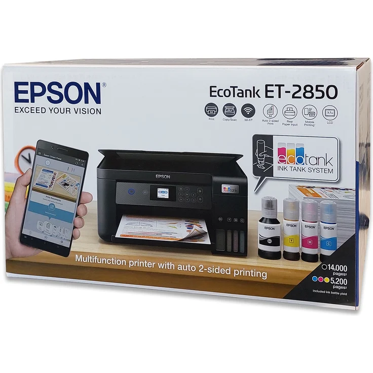 Epson EcoTank ET-2850 (3-in-1) Tintenstrahl, Druckgeschwindigkeit: 33 s/w, 15 Farbe, Auflösung: 5760 x 1440 (C11CJ63405) – Bild 10