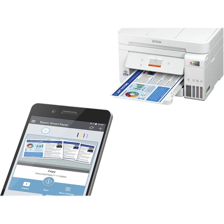 Epson EcoTank ET-4856 (4-in-1) Tintenstrahl, Druckgeschwindigkeit: 33 s/w, 20 Farbe, Auflösung: 4800 x 1200 (C11CJ60407) – Bild 6