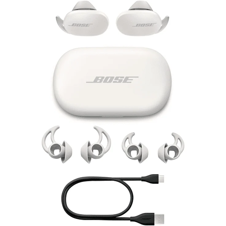 Bose QuietComfort Earbuds Soapstone In-Ear Kopfhörer mit Bluetooth, Mikrofon, Noise Cancelling, geeignet für Sport, weiß – Bild 4