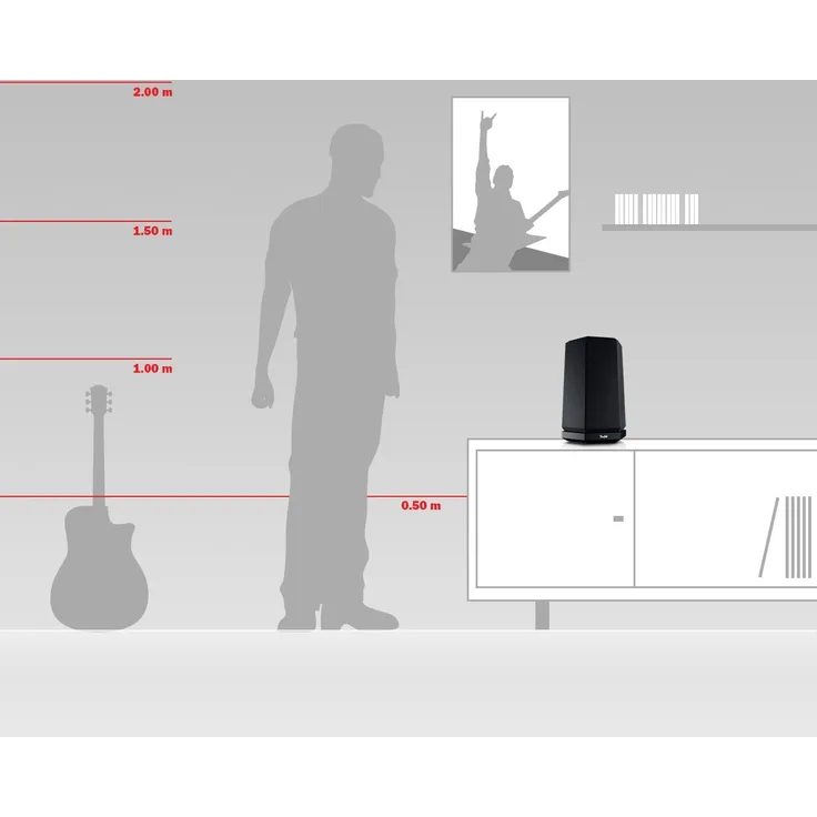 Teufel Holist M schwarz 360°-Lautsprecher mit Alexa Voice Service, Mikrofon