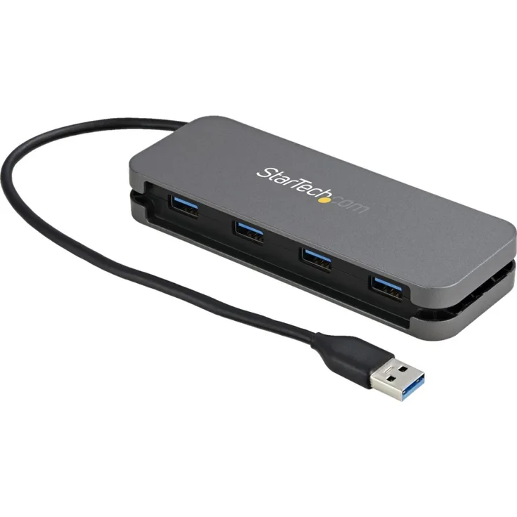 StarTech.com 4 Port USB 3.0 Hub, 4x USB-A, 5Gbps Laptop-Desktop USB Type-A Hub, USB Bus Powered, 27,90cm (11'') Long Cable with Cable Management (HB30AM4AB) - Hub - 4 x USB 3.2 Gen 1 - Desktop (HB30AM4AB)