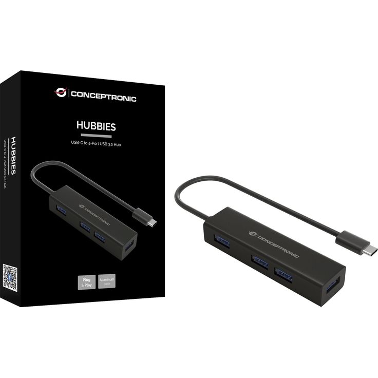 CONPTRONIC USB-Hub 4Port USB-C -> USB3.0 sw