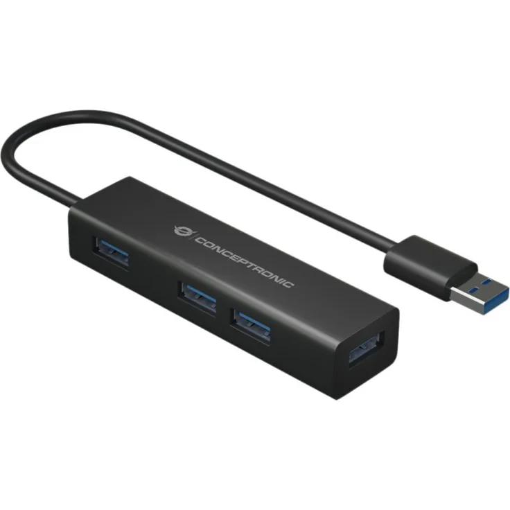 CONPTRONIC USB-Hub 4Port USB3.0-> USB-C OTG Adapter sw