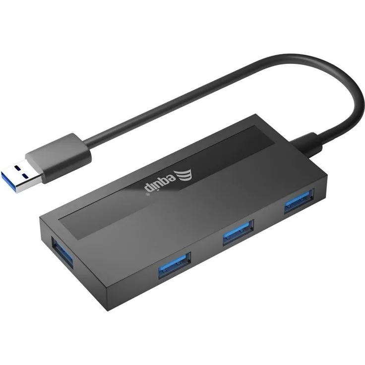 Equip USB-Hub USB 3.0 mit USB-C Adapter 4 Port schwarz