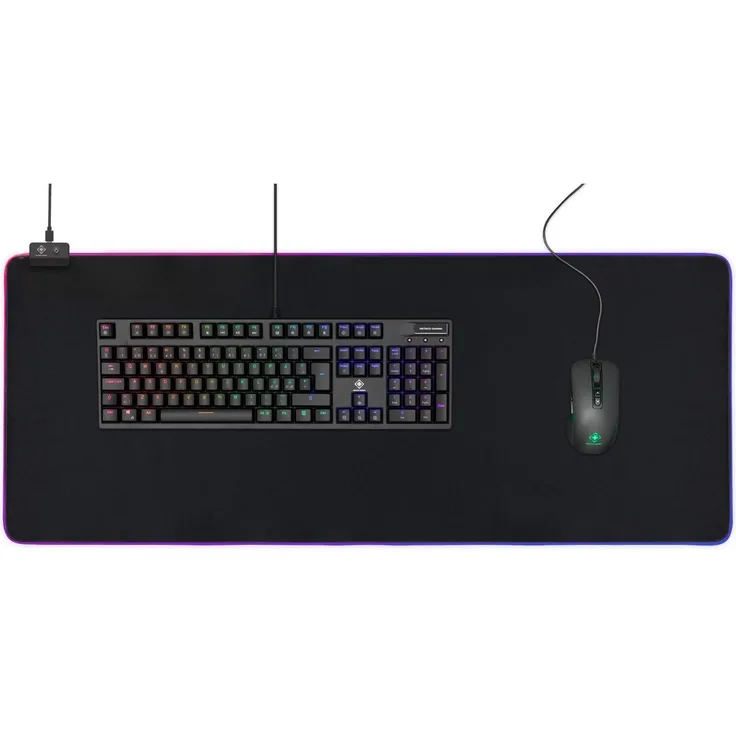 DELTACO GAMING Extra Großes RGB Mauspad (900x360x4mm, 6 x RGB-Modi, 7 x Static-Modi)