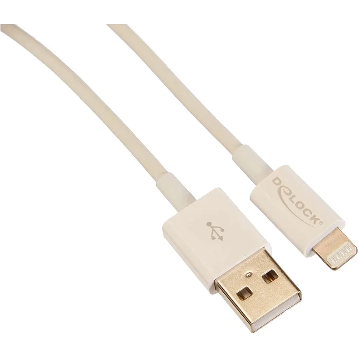 Delock USB Daten- und Ladekabel für iPhone, iPad, iPod weiß 1 m