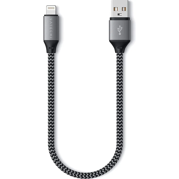 Satechi USB-A to Lightning Short Cable 25 cm - Space Gray (Grau)