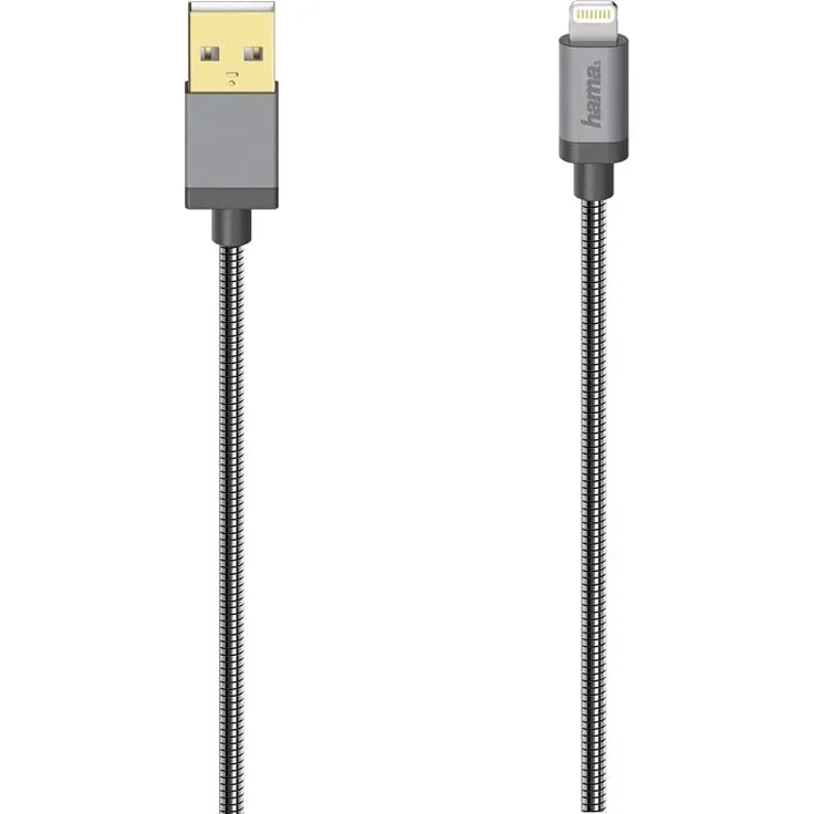 Hama USB-Kabel für iPhone-iPad mit Lightning Connector, USB 2.0, Metall, 0,75 m