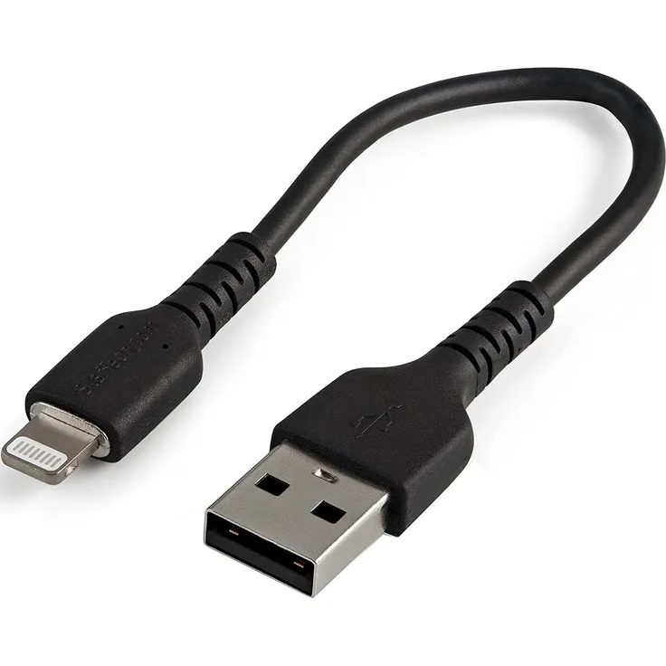 STARTECH.COM 15 cm USB auf Lightning - MFi-zertifiziertes Lightning Kabel - Premium - Langlebiges iPhone Ladekabel - Schwarz (RUSBLTMM15 cmB)