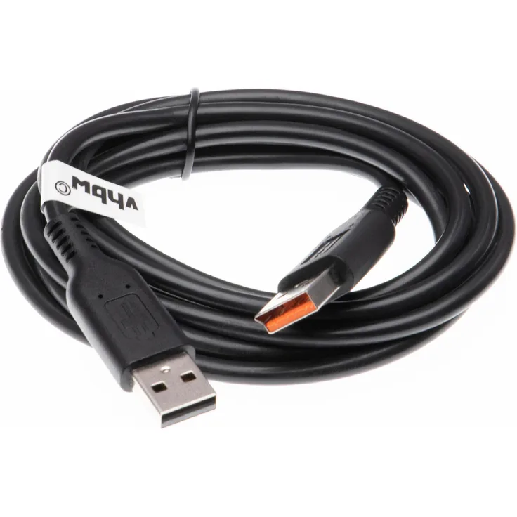 VHBW USB Kabel kompatibel mit Lenovo Yoga 3-1470, 3 Pro, 3 Pro 1370 Tablet - Datenkabel (Standard-USB Typ A) 2in1 Ladekabel, 200 cm, schwarz