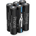 ANSMANN Telefon Akku AAA 800mAh 6 Stück NiMH 1 2V - Phone DECT Micro AAA