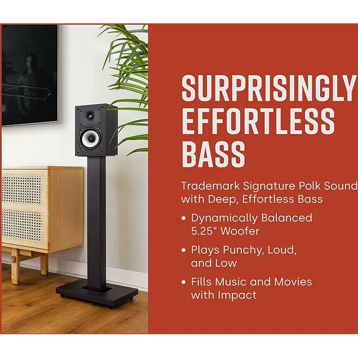 Polk Audio XT15 Regallautsprecher mit 5,25-Zoll-Zieftöner, Hi-Res, Schwarz – Bild 2