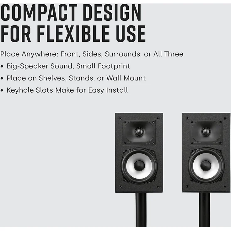 Polk Audio XT20 Regallautsprecher, Hi-Res, Schwarz – Bild 3