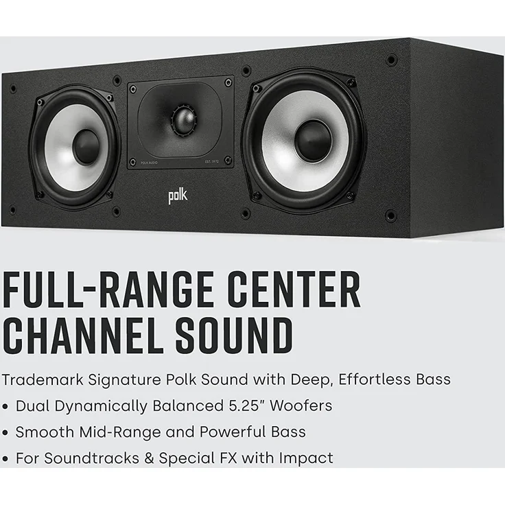 Polk Audio XT30 Center-Lautsprecher, Hi-Res, Schwarz – Bild 2