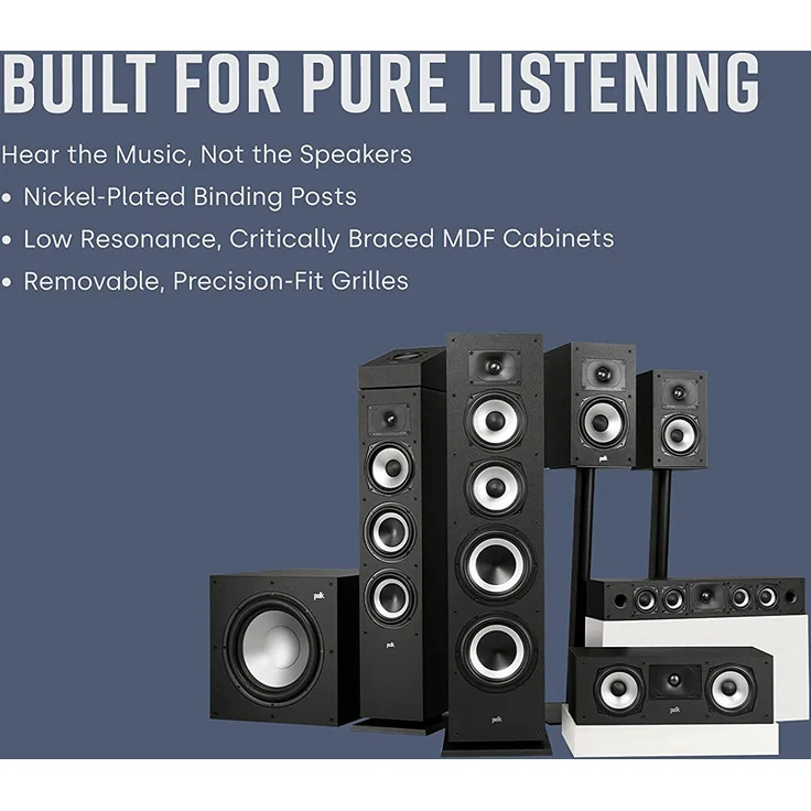 Polk Audio XT30 Center-Lautsprecher, Hi-Res, Schwarz – Bild 4