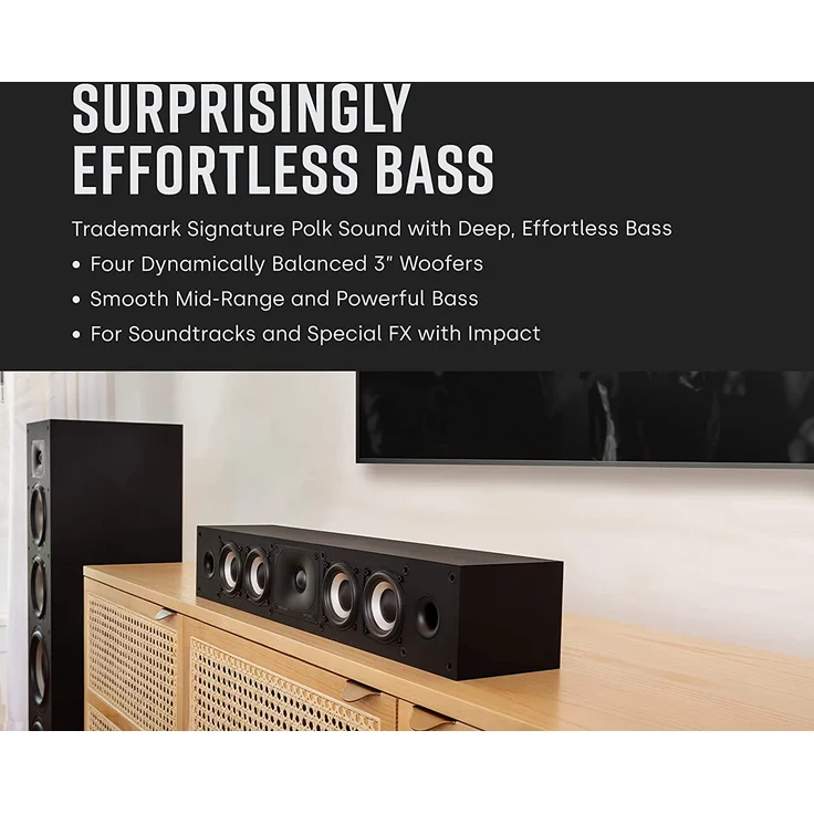 Polk Audio XT35 Slimline Center-Lautsprecher, Hi-Res, Schwarz – Bild 2