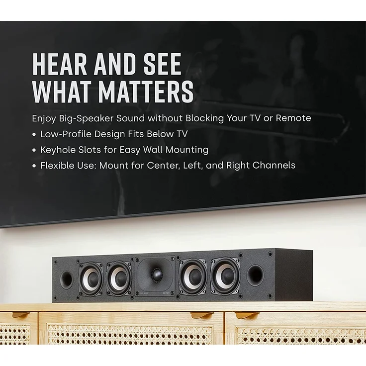 Polk Audio XT35 Slimline Center-Lautsprecher, Hi-Res, Schwarz – Bild 3