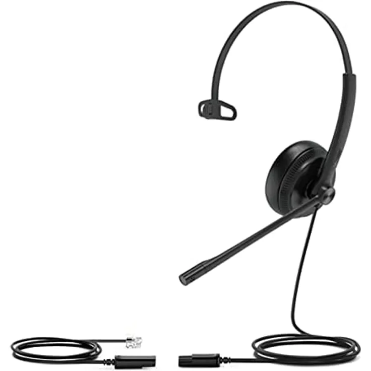Yealink YHS34 Lite Mono Headset On-Ear kabelgebunden Quick Disconnect Schwarz