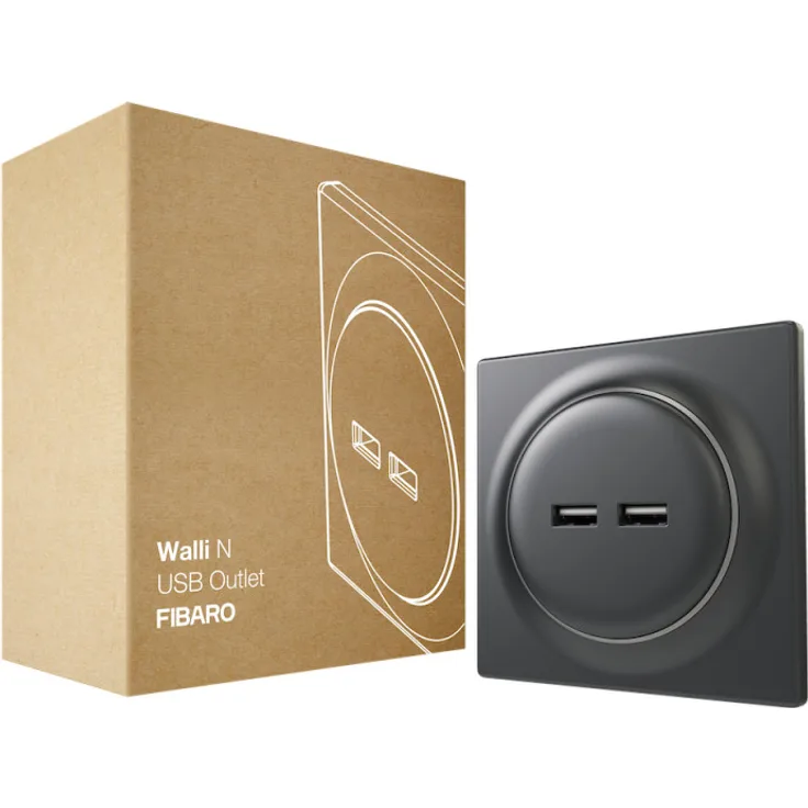 Fibaro Walli N USB Outlet anthrazit (FGWU-021-8)