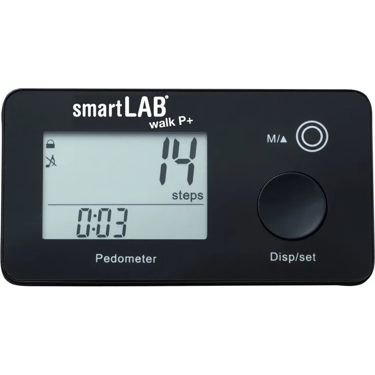 smartLAB walk P+ Schrittzähler mit Anzeige in Schwarz ohne App verwendbar