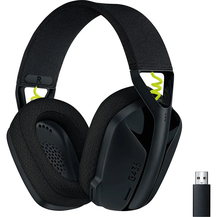 Logitech G435 Lightspeed Kabelloses Bluetooth-Gaming-Headset - Leichte Over-Ear-Kopfhörer, Integrierte Mikrofone, 18h Akku, Kompatibel mit Dolby Atmos, PC, PS4, PS5, Handy - Schwarz (981-001049) – Bild 1