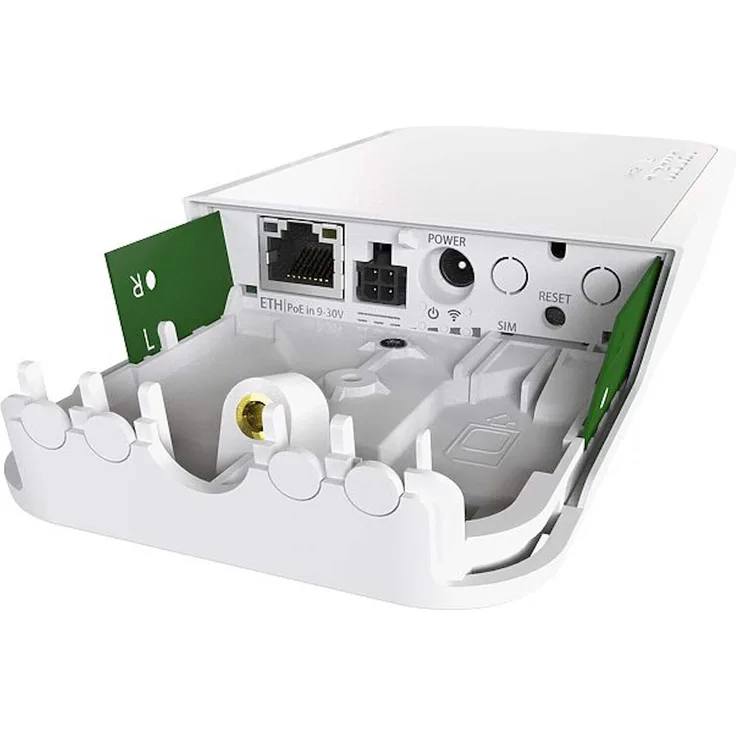 Mikrotik wAP R. Antenne Zunahmeniveau (max): 2 dBi. Eingangsspannung: 9 - 30 V, Stromverbrauch (max.): 6 W. Platzierung: Tisch, Wand, Produktfarbe: Weiß. Maximale Datenübertragungsrate: 300 Mbit-s, Ethernet LAN Datentransferraten: 10,100 Mbit-s, Netzstand