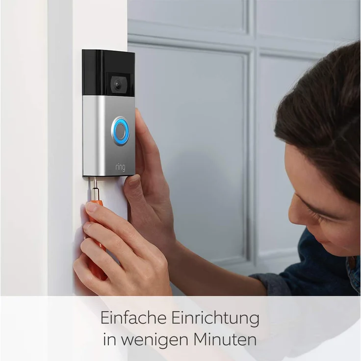 Ring Video Doorbell (2. Generation), Akku-Türklingel, 1080p HD-Video, fortschrittliche Bewegungserfassung und einfache Installation, Nickel Matt – Bild 4