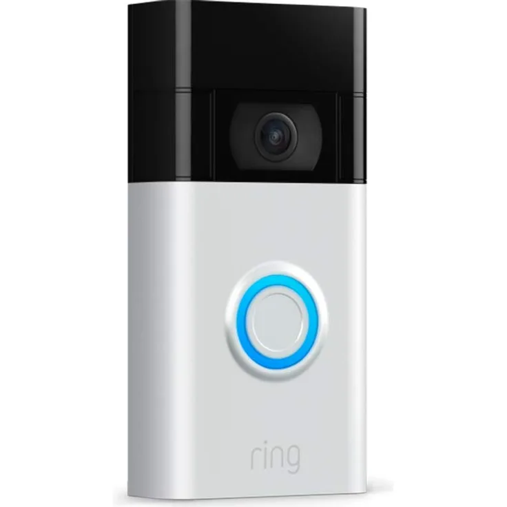 Ring Video Doorbell (2. Generation), Akku-Türklingel, 1080p HD-Video, fortschrittliche Bewegungserfassung und einfache Installation, Nickel Matt
