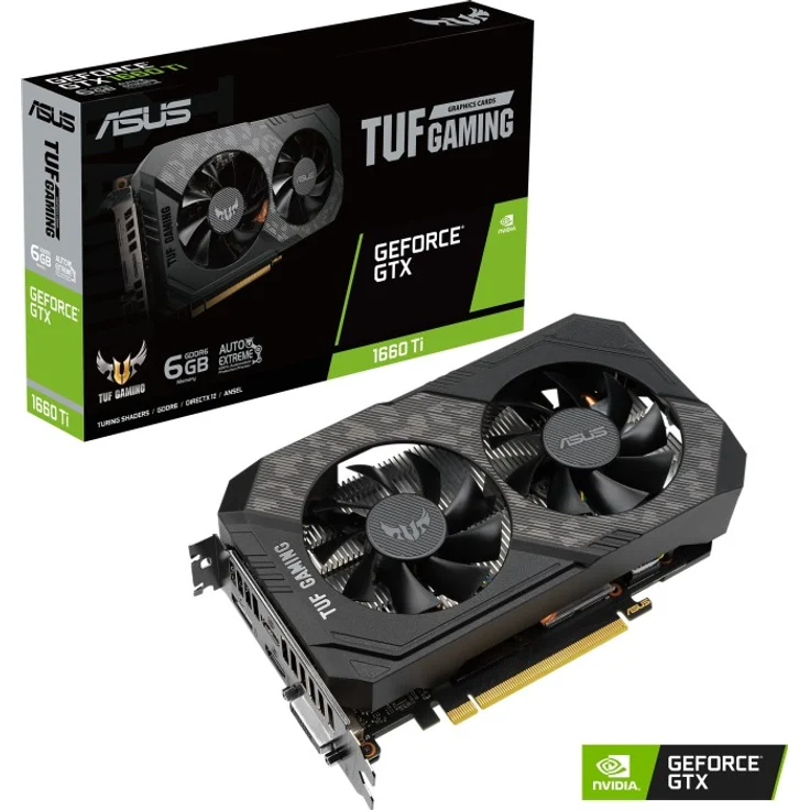 ASUS TUF Gaming GeForce GTX 1660 Ti OC Evo, TUF-GTX1660TI-O6G-EVO-GAMING, 6GB GDDR6, DVI, 2x HDMI, DP (90YV0CT7-M0NA00) – Bild 1