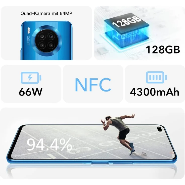 Honor 50 Lite Smartphone 16,94cm (6,67 Zoll) IPS-Display, 128GB interner Speicher, 6GB RAM, Dual-SIM, Deep Sea Blue – Bild 6