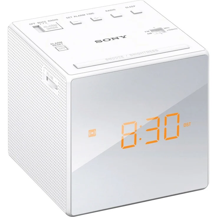 Sony ICF-C1W Radiowecker, UKW (FM), MW, weiß – Bild 1
