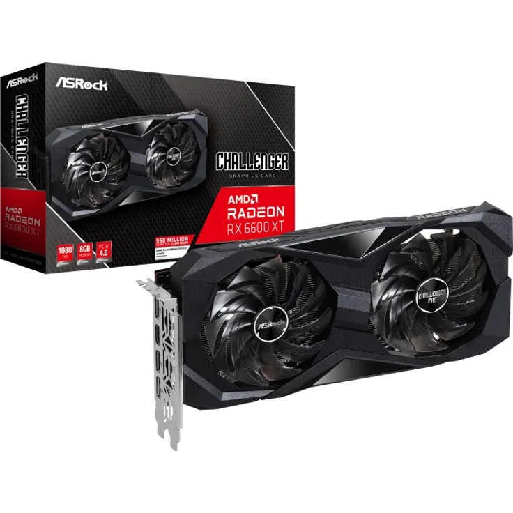 ASRock Radeon RX 6600 XT Challenger D 8GB OC, RX6600XT CLD 8GO, 8GB GDDR6, HDMI, 3x DP (90-GA2TZZ-00UANF)