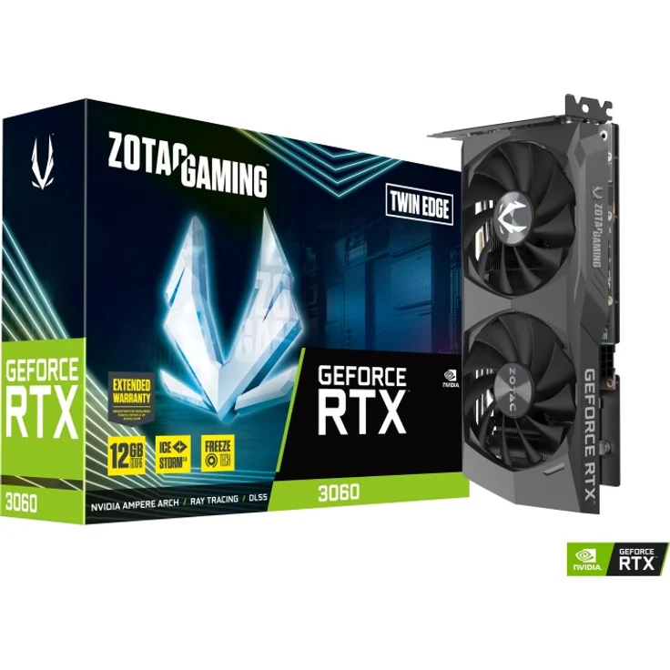 Zotac GeForce RTX 3060 Twin Edge LHR, 12GB GDDR6, HDMI, 3x DP (ZT-A30600E-10MLHR) – Bild 1