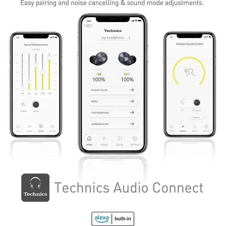 Technics EAH-AZ40E-K Premium Bluetooth True Wireless In-Ear-Kopfhörer, Noise Cancelling, schwarz – Bild 7