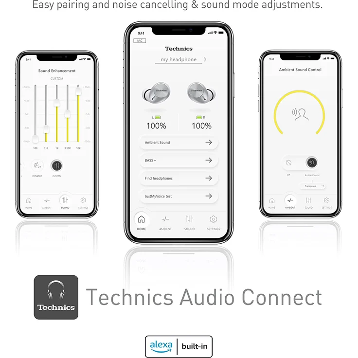 Technics EAH-AZ40E-S Premium Bluetooth True Wireless In-Ear-Kopfhörer, Noise Cancelling, silber – Bild 7