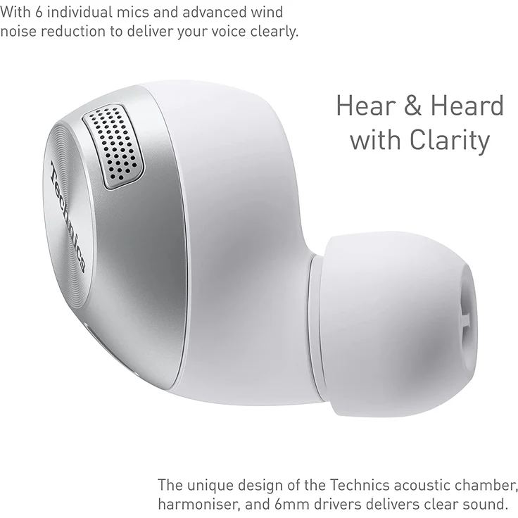 Technics EAH-AZ40E-S Premium Bluetooth True Wireless In-Ear-Kopfhörer, Noise Cancelling, silber – Bild 2
