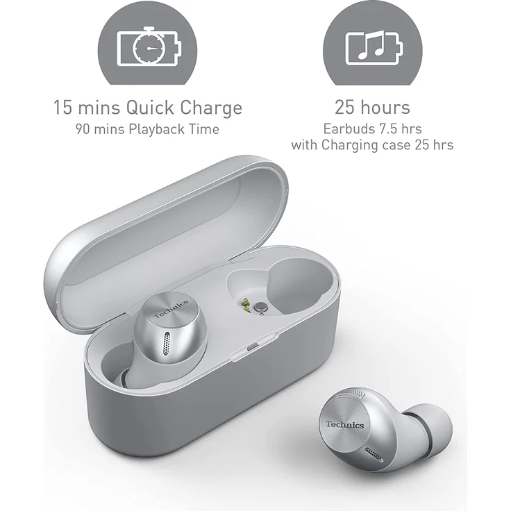 Technics EAH-AZ40E-S Premium Bluetooth True Wireless In-Ear-Kopfhörer, Noise Cancelling, silber – Bild 5