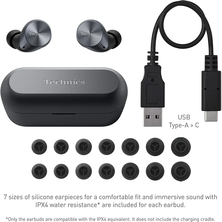 Technics EAH-AZ60E-K ANC Bluetooth True Wireless In-Ear-Kopfhörer, Noise Cancelling, schwarz – Bild 6