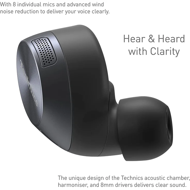 Technics EAH-AZ60E-K ANC Bluetooth True Wireless In-Ear-Kopfhörer, Noise Cancelling, schwarz – Bild 2