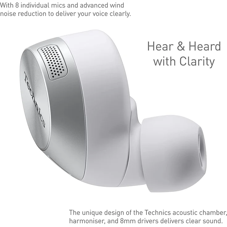 Technics EAH-AZ60E-S ANC Bluetooth True Wireless In-Ear-Kopfhörer, Noise Cancelling, silber – Bild 2