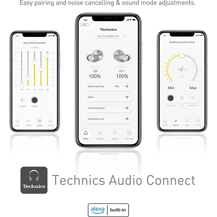 Technics EAH-AZ60E-S ANC Bluetooth True Wireless In-Ear-Kopfhörer, Noise Cancelling, silber – Bild 7