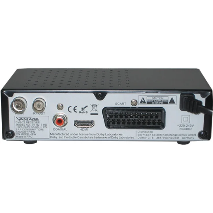 Vantage Vantage VT-92 T2 HD FTA DVB-T2 Receiver, schwarz – Bild 4