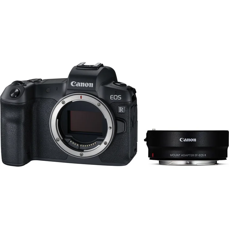 Canon EOS R Vollformat-Systemkamera, Gehäuse (30,3 MP, Video: 4K/30 fps, Touchscreen, spritzwasser-/staubgeschützt), schwarz + Adapter EOS R/EF – Bild 2